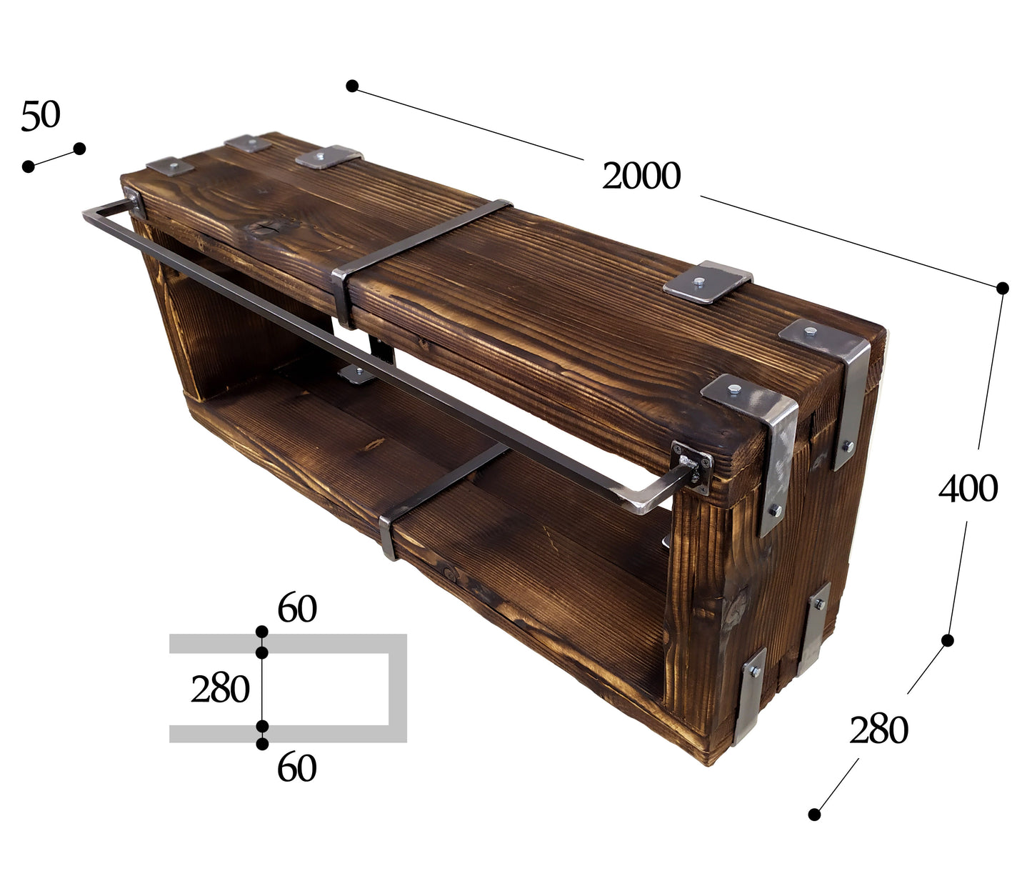 CHYRKA® BORYSLAW washbasin cabinet bathroom wall cabinet cabinet metal wood loft handmade