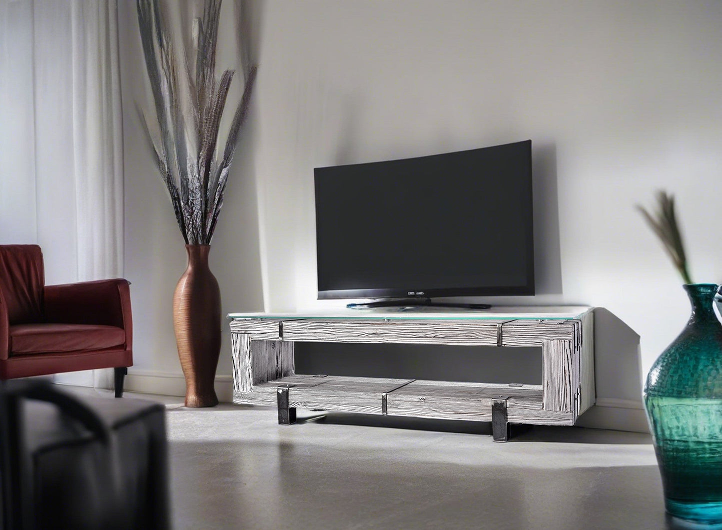 CHYRKA® Szafka pod telewizor z drewna TV Board (120-160-200 cm) BORYSLAW Szafka RTV Stolik RTV