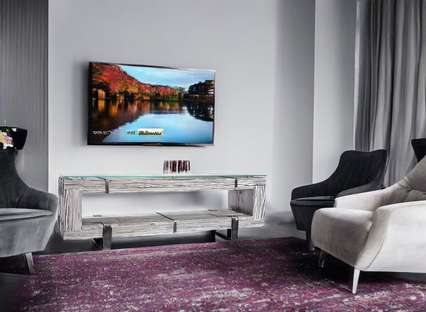 CHYRKA® Wooden TV cabinet TV Board (120-160-200 cm) BORYSLAW TV cabinet TV table