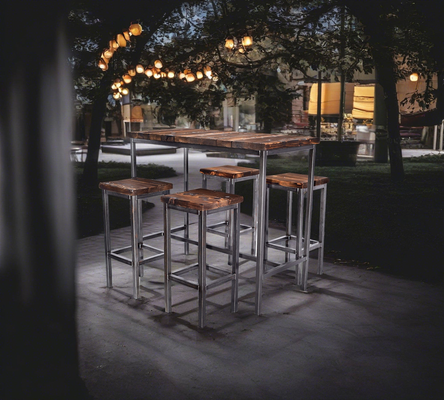 CHYRKA® Stół barowy LS stołek barowy SAMBOR meble barowe drewno metal