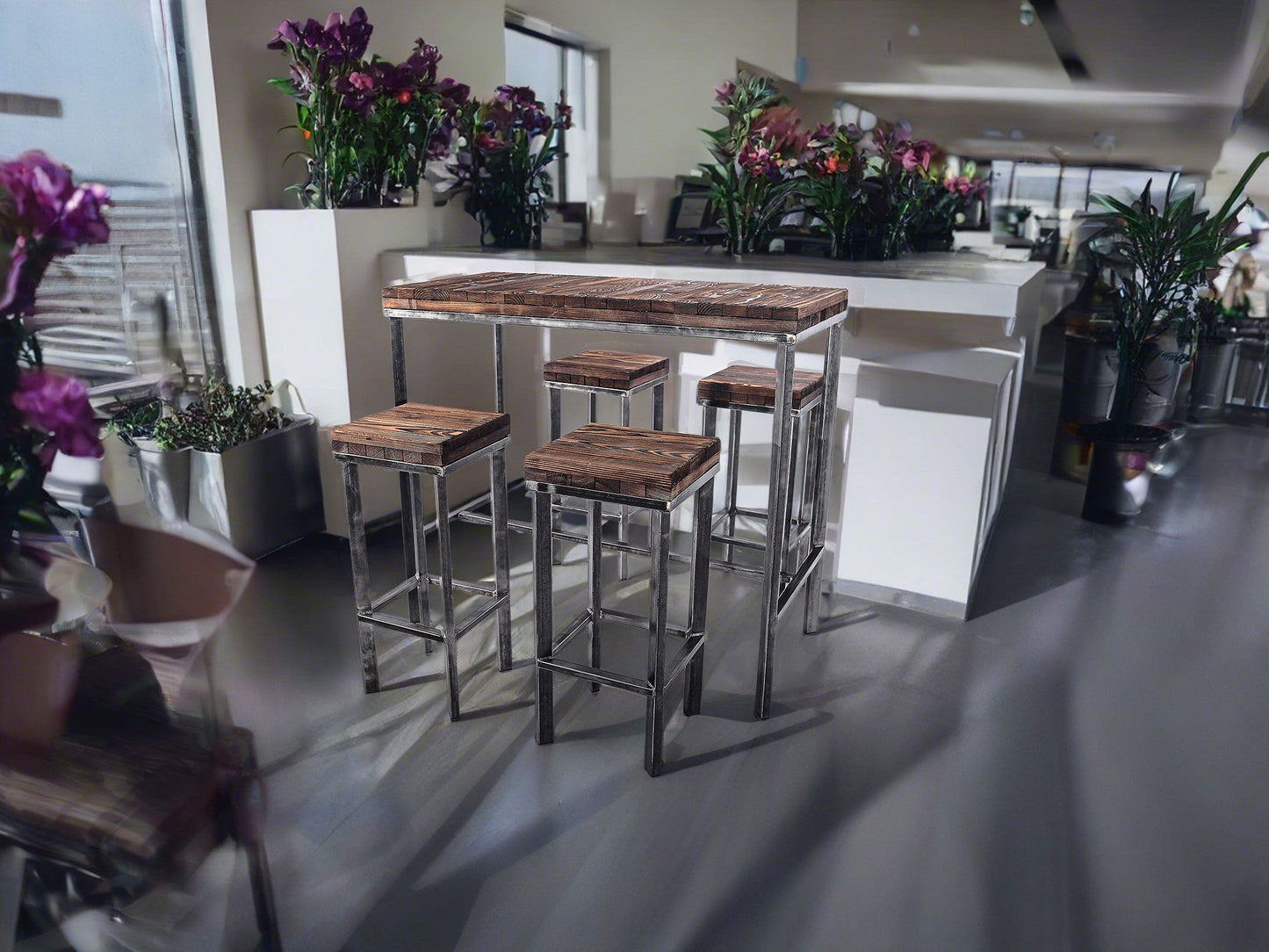 CHYRKA® Stół barowy LK stołek barowy KOMARNO meble barowe drewno metal