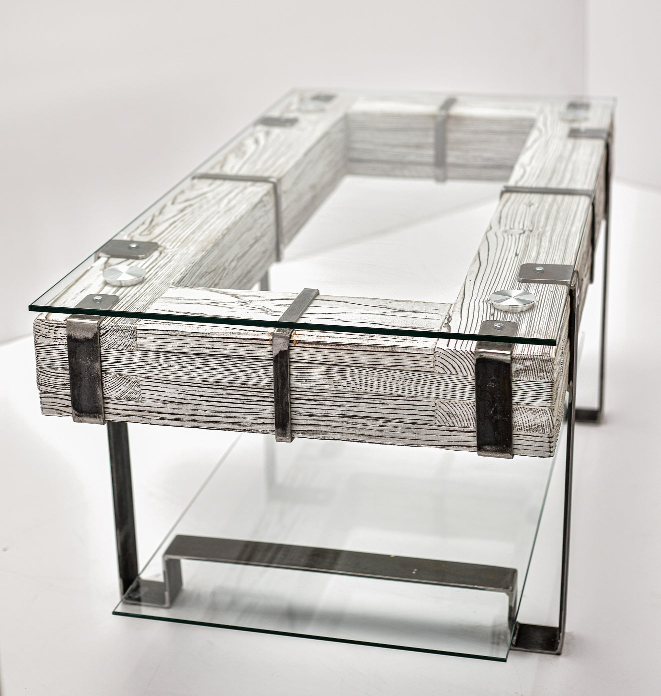CHYRKA® Coffee table LL living room table LEMBERG Handmade wood glass metal