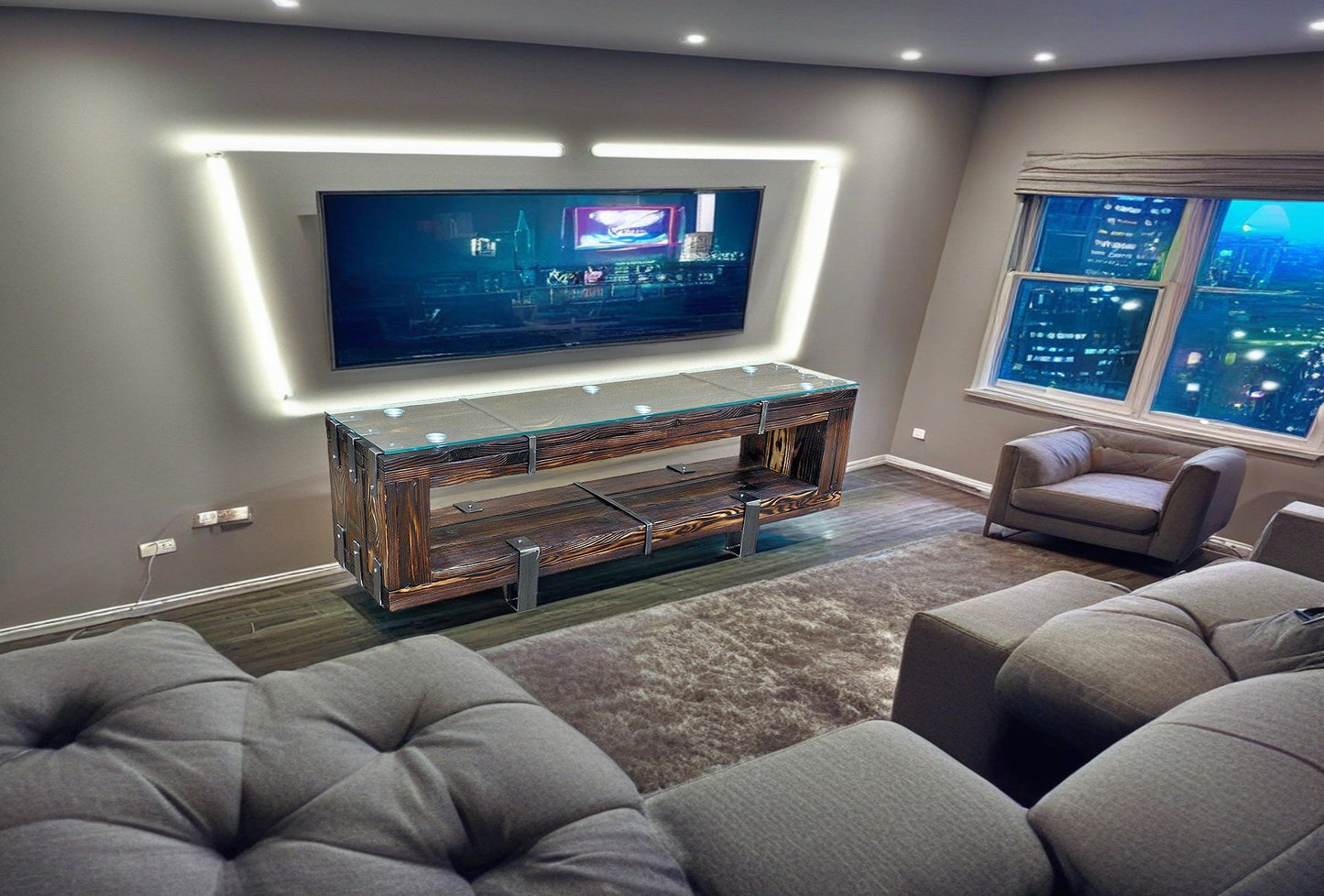 CHYRKA® Wooden TV cabinet TV Board (120-160-200 cm) BORYSLAW TV cabinet TV table