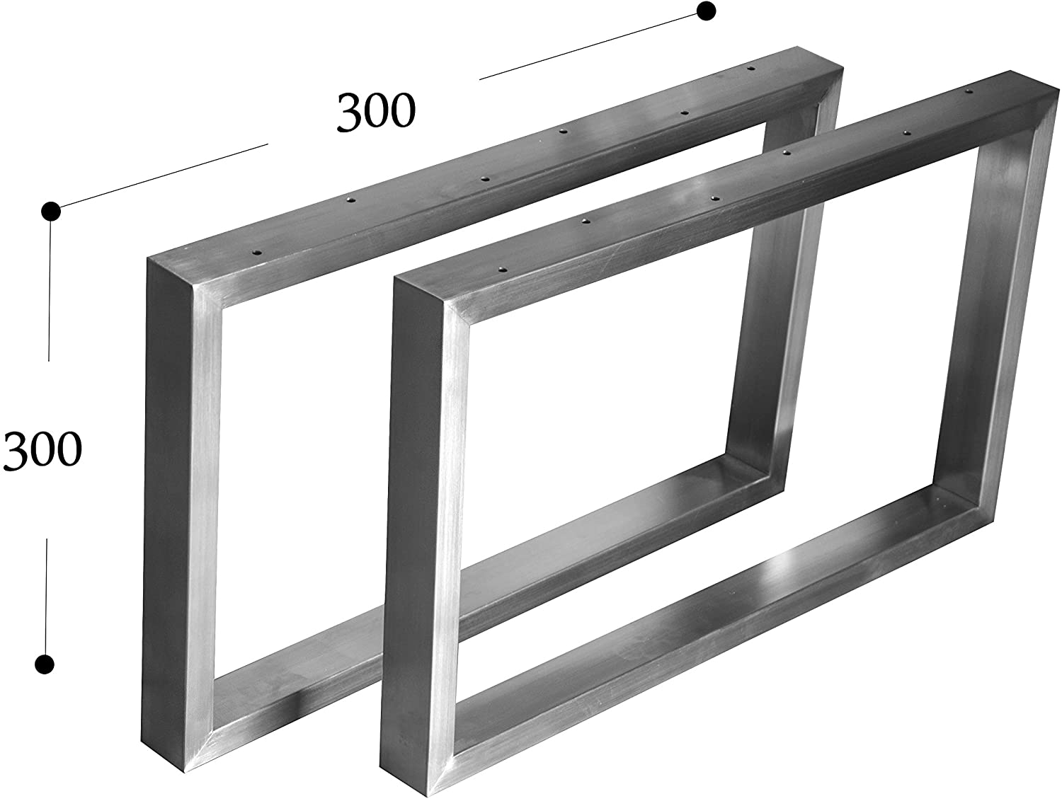 CHYRKA® Tischkufe Edelstahl 201 40x20 Tischgestell Rahmentisch Kufengestell Tischuntergestell MT