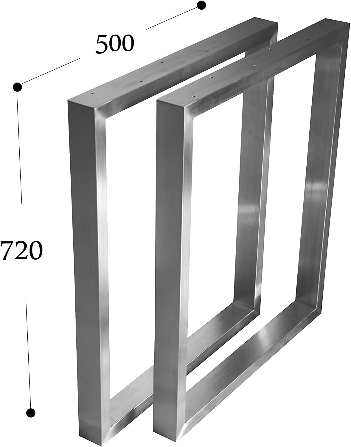 CHYRKA® Tischkufe Edelstahl 201 40x20 Tischgestell Rahmentisch Kufengestell Tischuntergestell MT